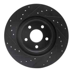 Chevrolet HHR Brake Rotor (1) - Front Right - R1 Concepts - Drilled & Slotted - Black - `07-`10